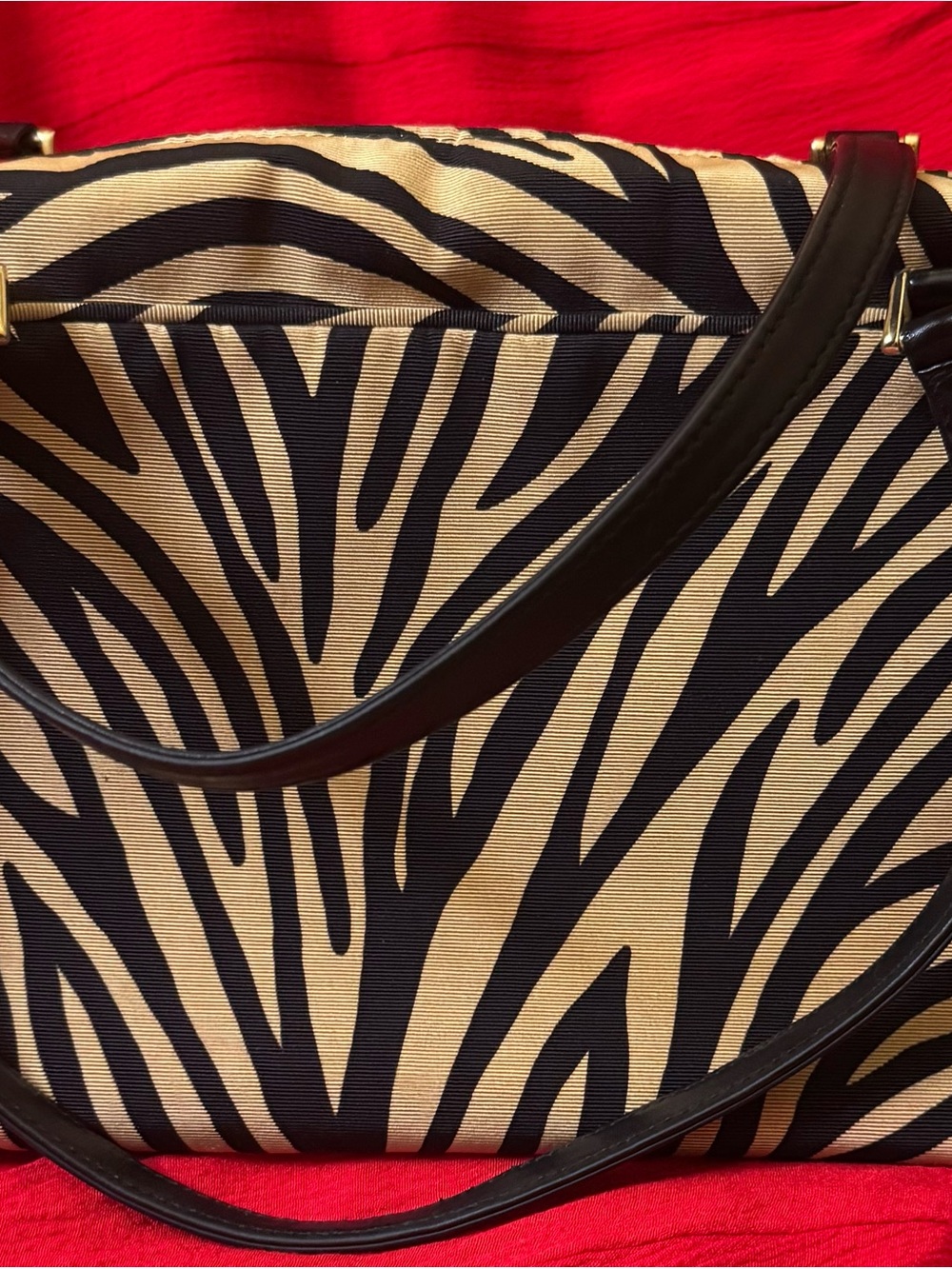 Kate Spade Black and Tan Zebra Print Satchel Bag